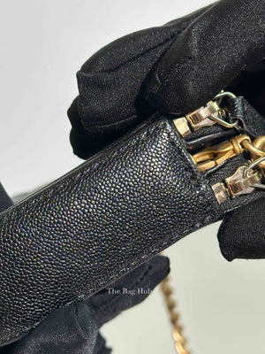 Chanel Black Quilted Leather Boy Chain Clutch Bag GHW