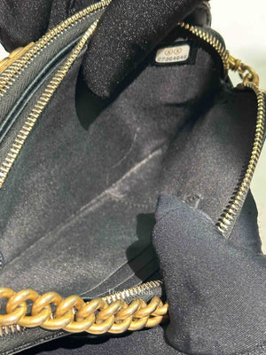Chanel Black Quilted Leather Boy Chain Clutch Bag GHW
