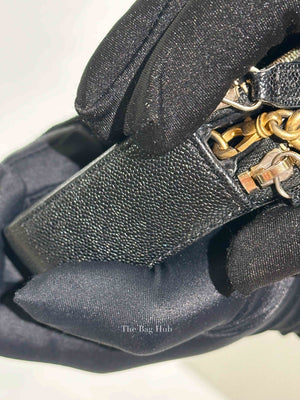 Chanel Black Quilted Leather Boy Chain Clutch Bag GHW