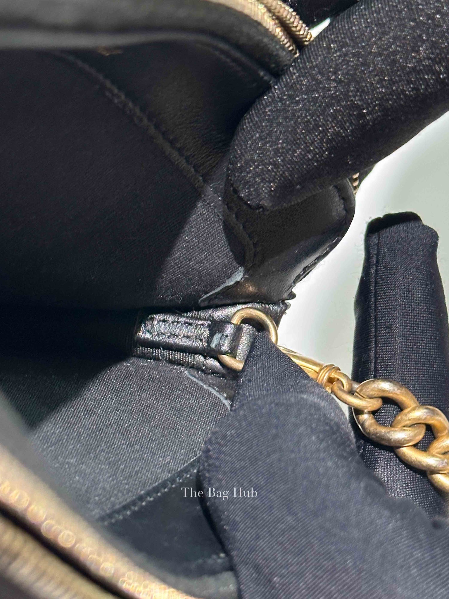 Chanel Black Quilted Leather Boy Chain Clutch Bag GHW