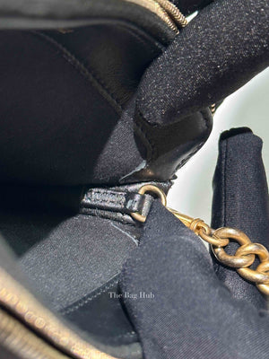 Chanel Black Quilted Leather Boy Chain Clutch Bag GHW