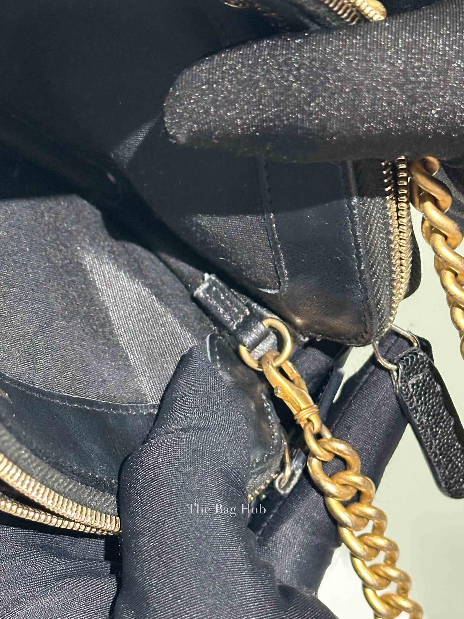 Chanel Black Quilted Leather Boy Chain Clutch Bag GHW