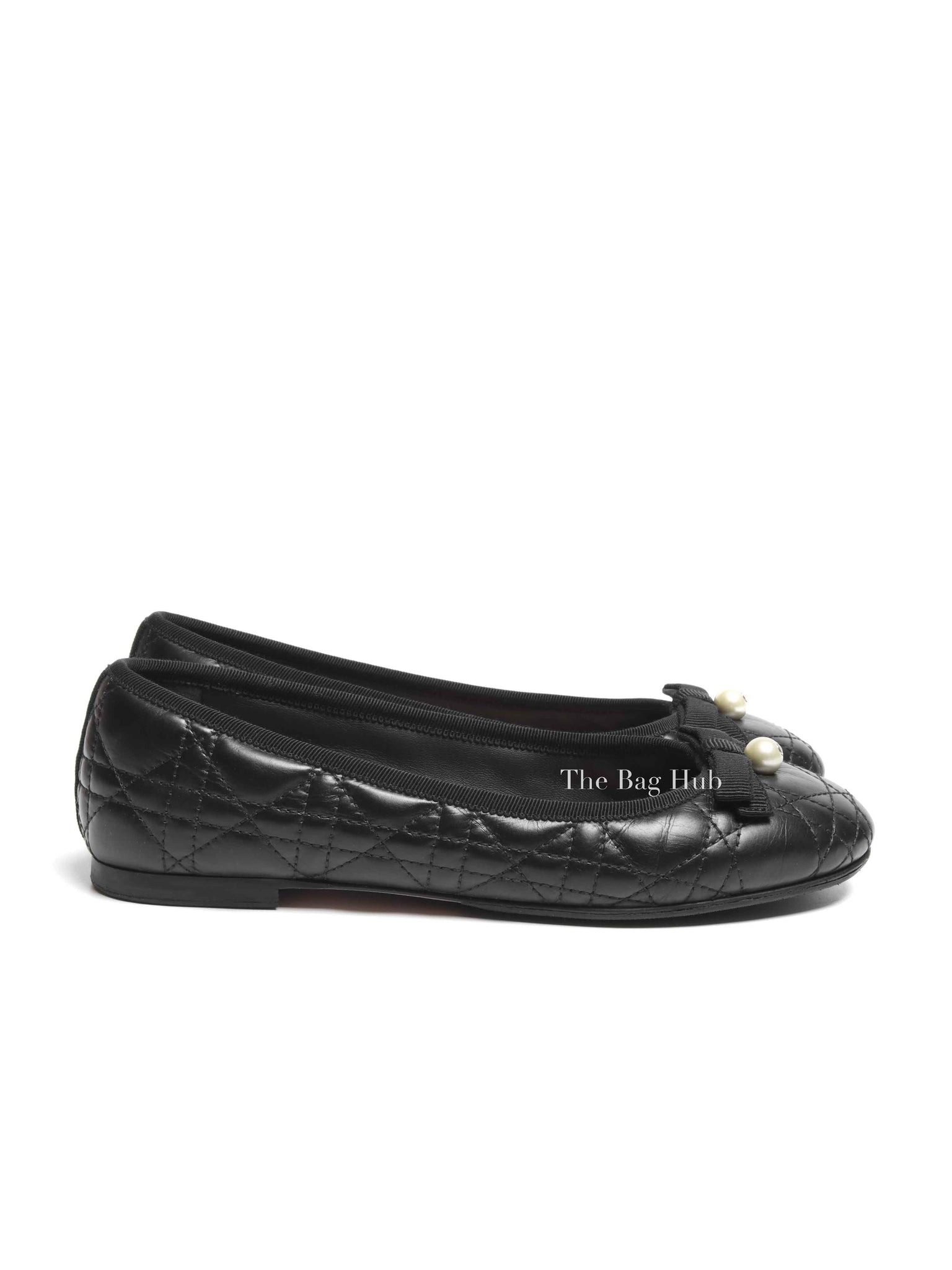 Christian Dior Black Quilted Cannage My Dior Ballet Flats Size 35.5D