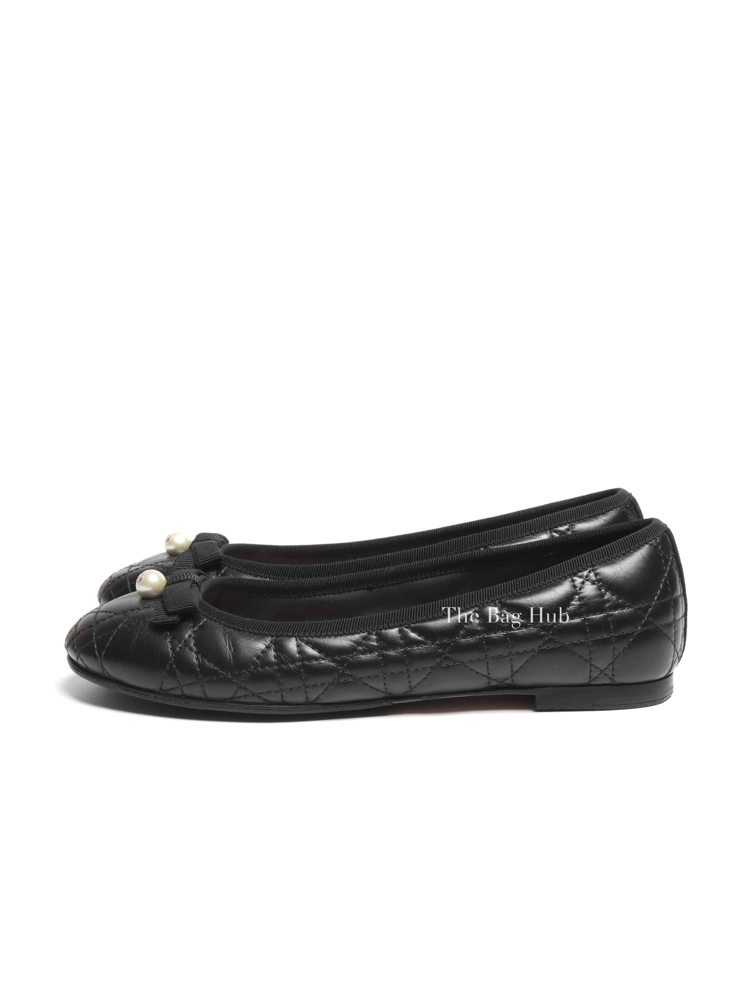 Christian Dior Black Quilted Cannage My Dior Ballet Flats Size 35.5D