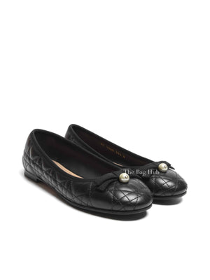 Christian Dior Black Quilted Cannage My Dior Ballet Flats Size 35.5D