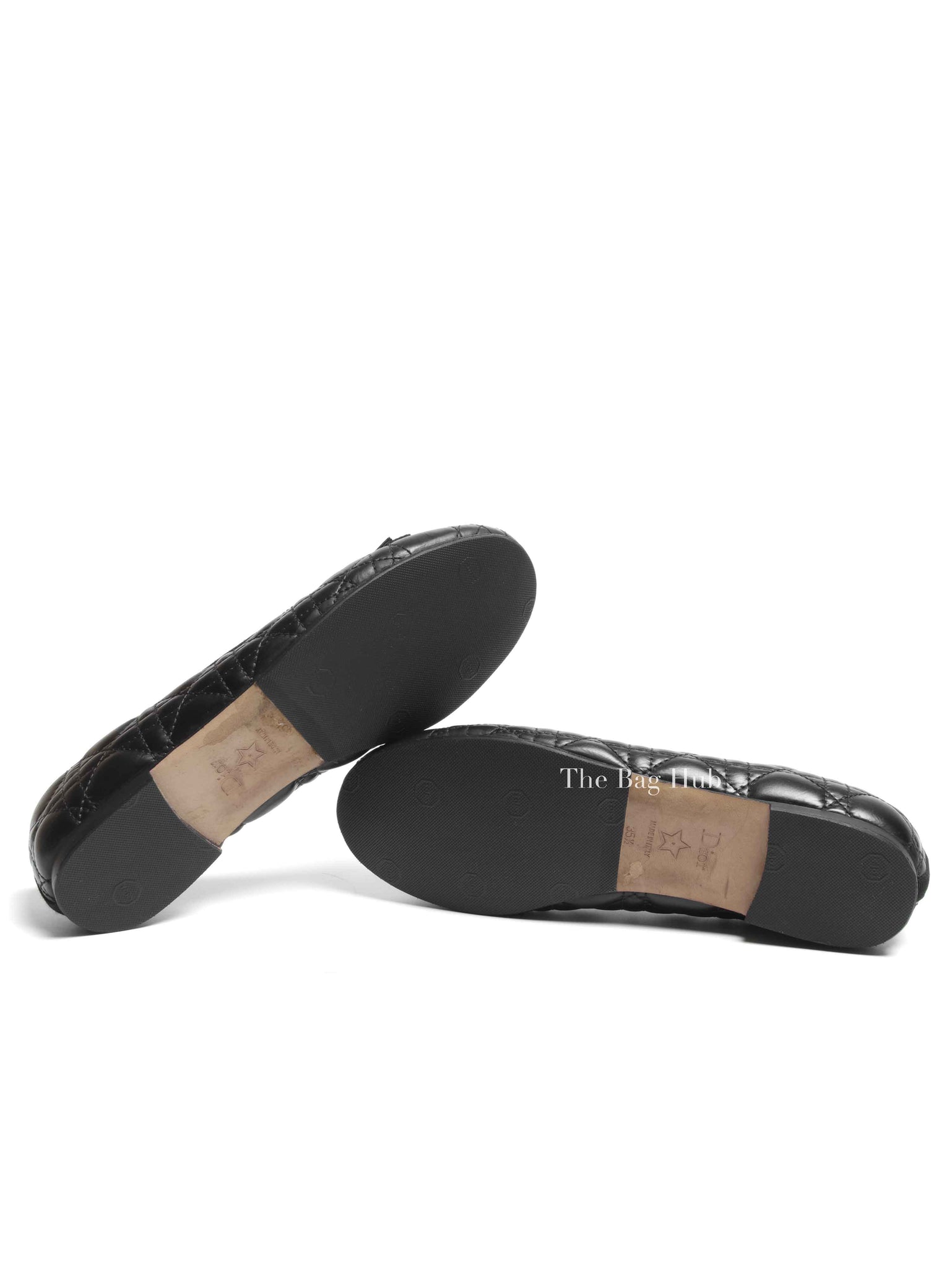 Christian Dior Black Quilted Cannage My Dior Ballet Flats Size 35.5D