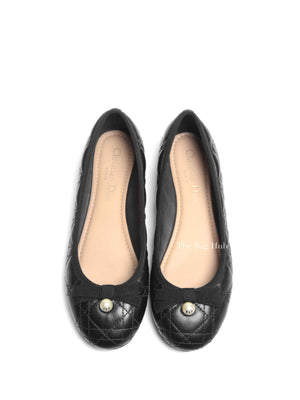 Christian Dior Black Quilted Cannage My Dior Ballet Flats Size 35.5D