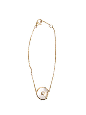 Cartier Amulette de Cartier Mother of Pearl Diamond 18K Yellow Gold Bracelet