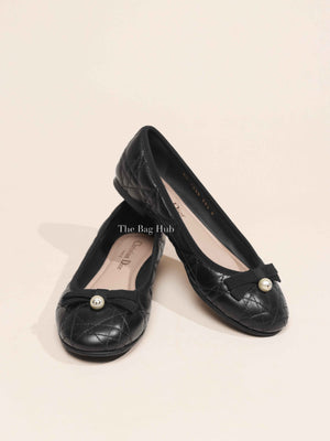 Christian Dior Black Quilted Cannage My Dior Ballet Flats Size 35.5D