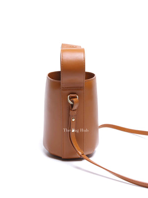 Chloe Caramel Leather Shoulder Bucket Bag
