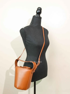 Chloe Caramel Leather Shoulder Bucket Bag