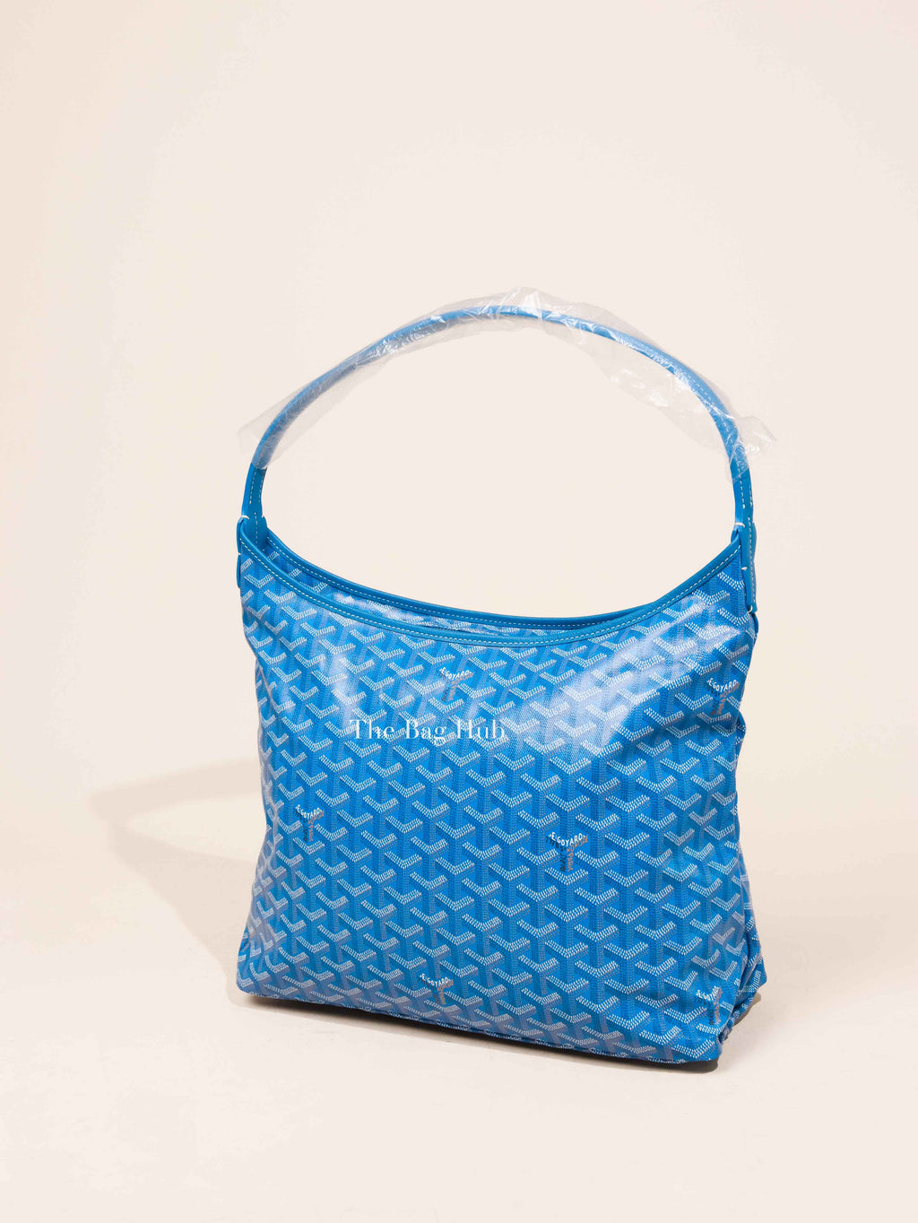 Goyard Blue Ceil Canvas Boheme Hobo Bag