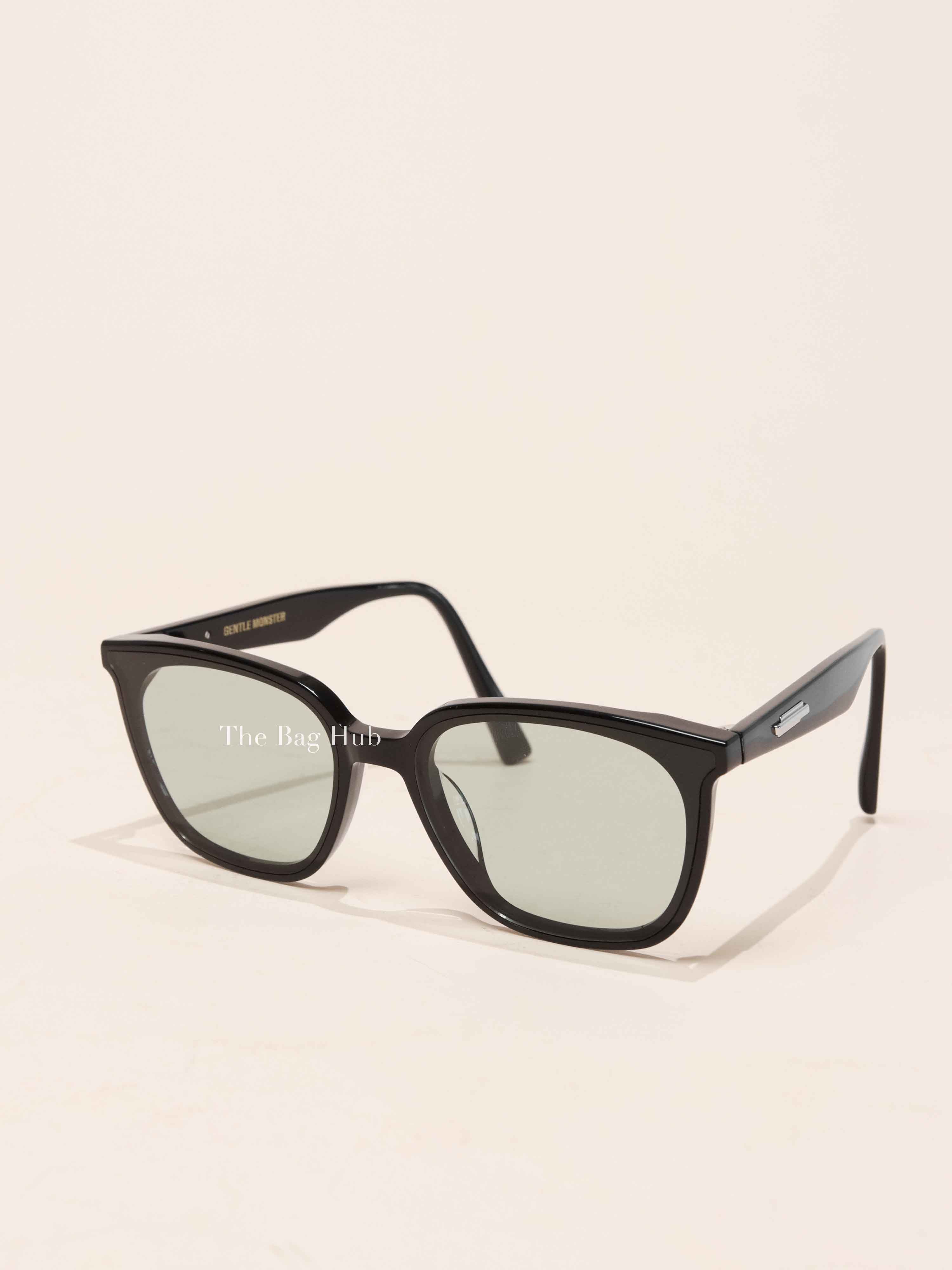 Gentle Monster Black Square Flatbar Frame Green Tinted