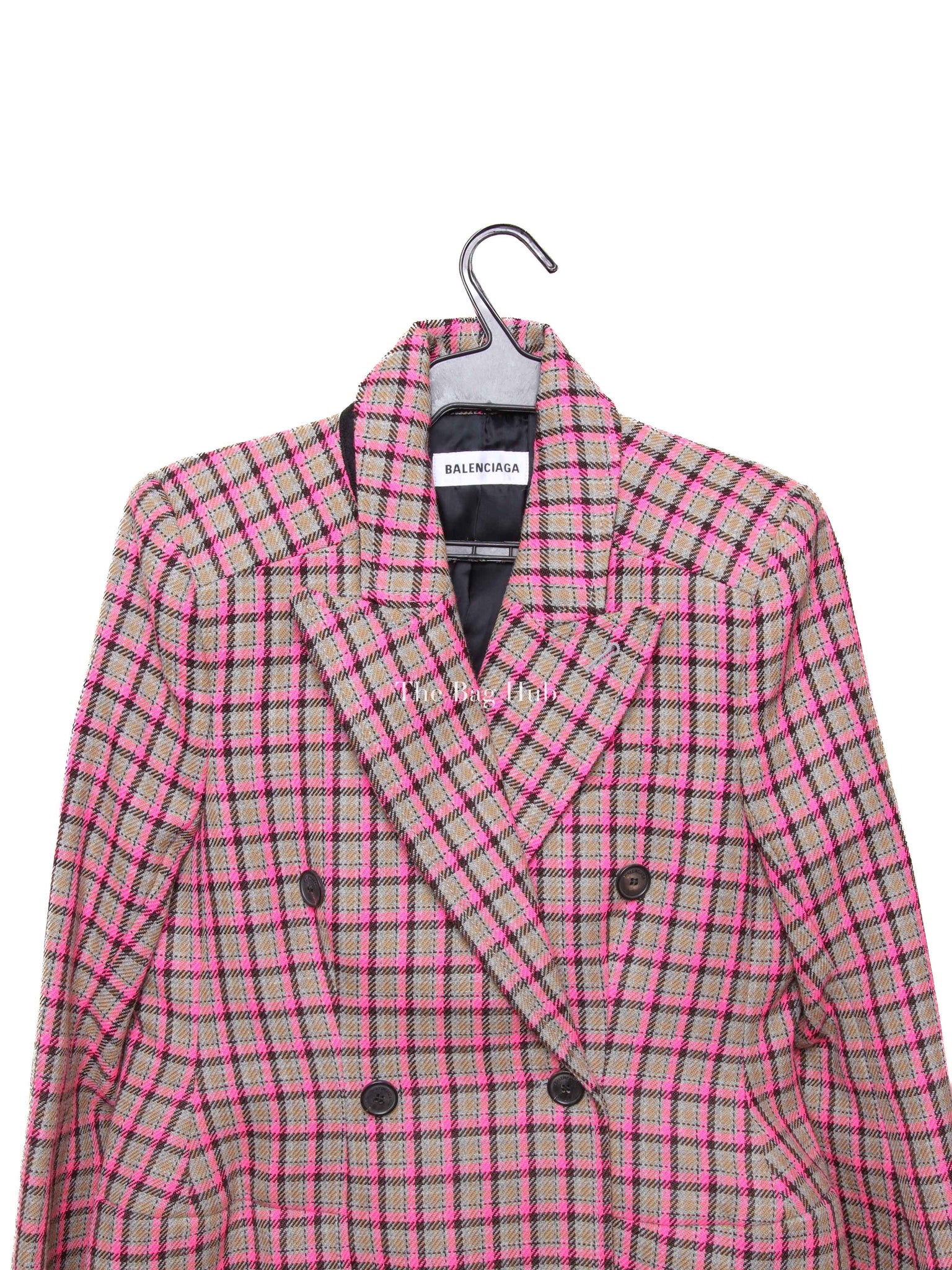 Balenciaga Pink Tweed Glasshour Coat Size 38