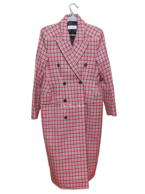 Balenciaga Pink Tweed Glasshour Coat Size 38