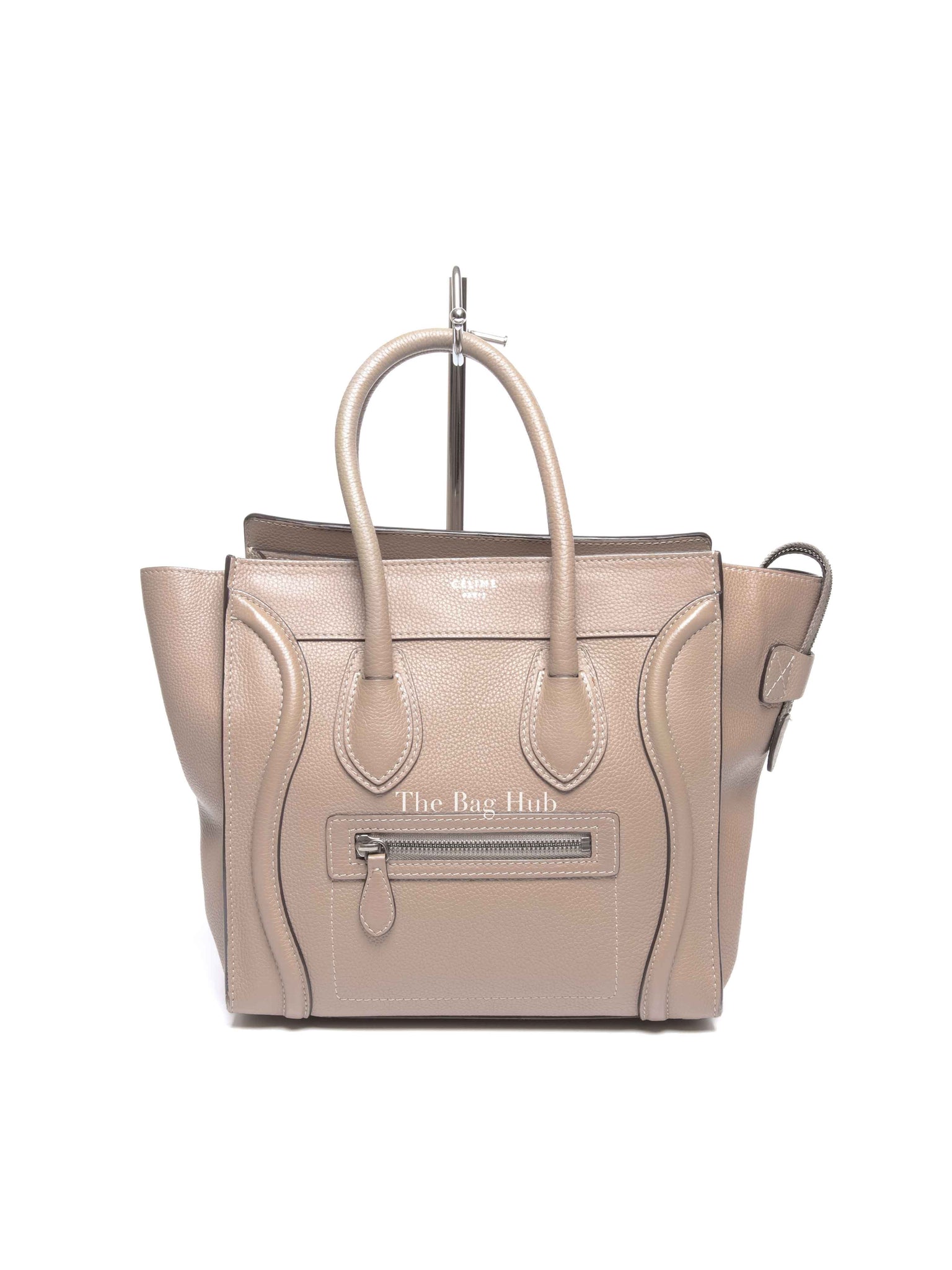Celine Beige Leather Micro Luggage Tote Bag