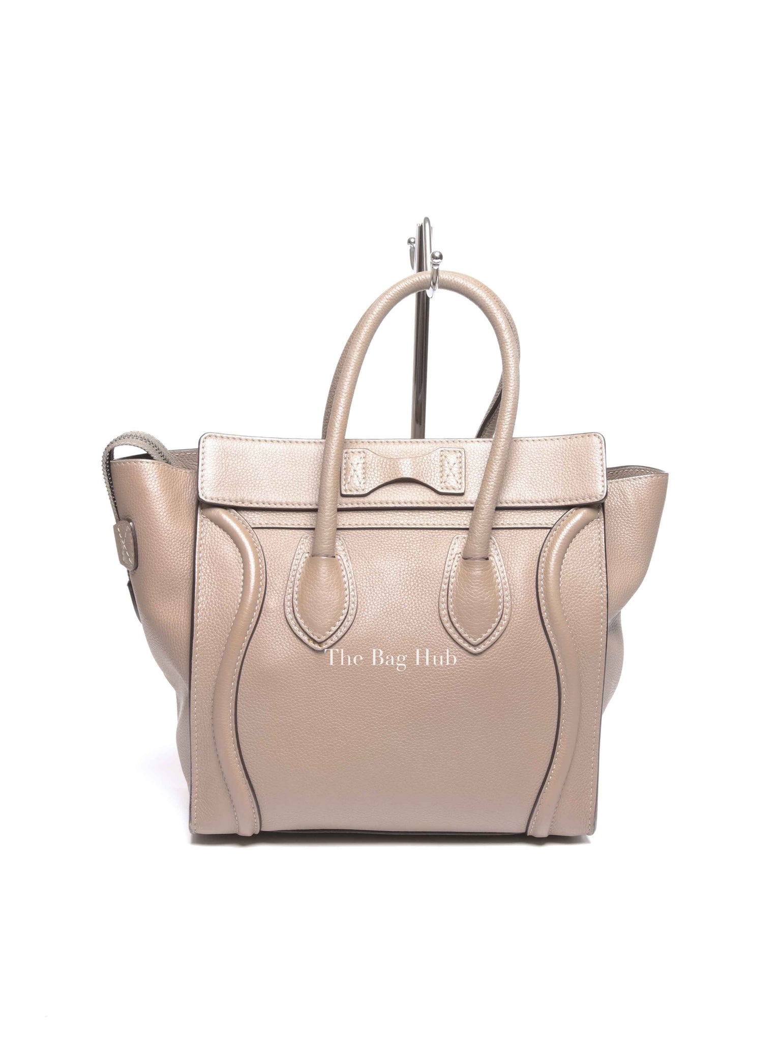 Celine Beige Leather Micro Luggage Tote Bag