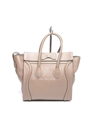 Celine Beige Leather Micro Luggage Tote Bag