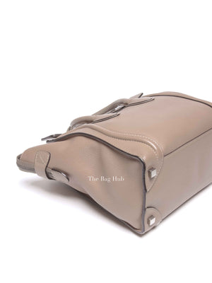 Celine Beige Leather Micro Luggage Tote Bag