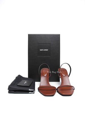 Saint Laurent Caramel Opyum Slingback Sandals Size 37.5