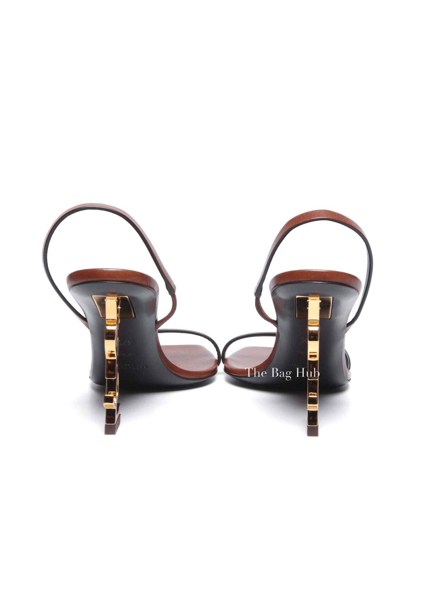 Saint Laurent Caramel Opyum Slingback Sandals Size 37.5