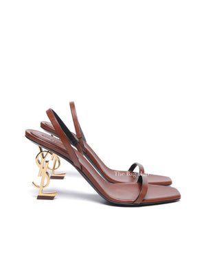Saint Laurent Caramel Opyum Slingback Sandals Size 37.5