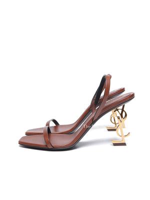 Saint Laurent Caramel Opyum Slingback Sandals Size 37.5