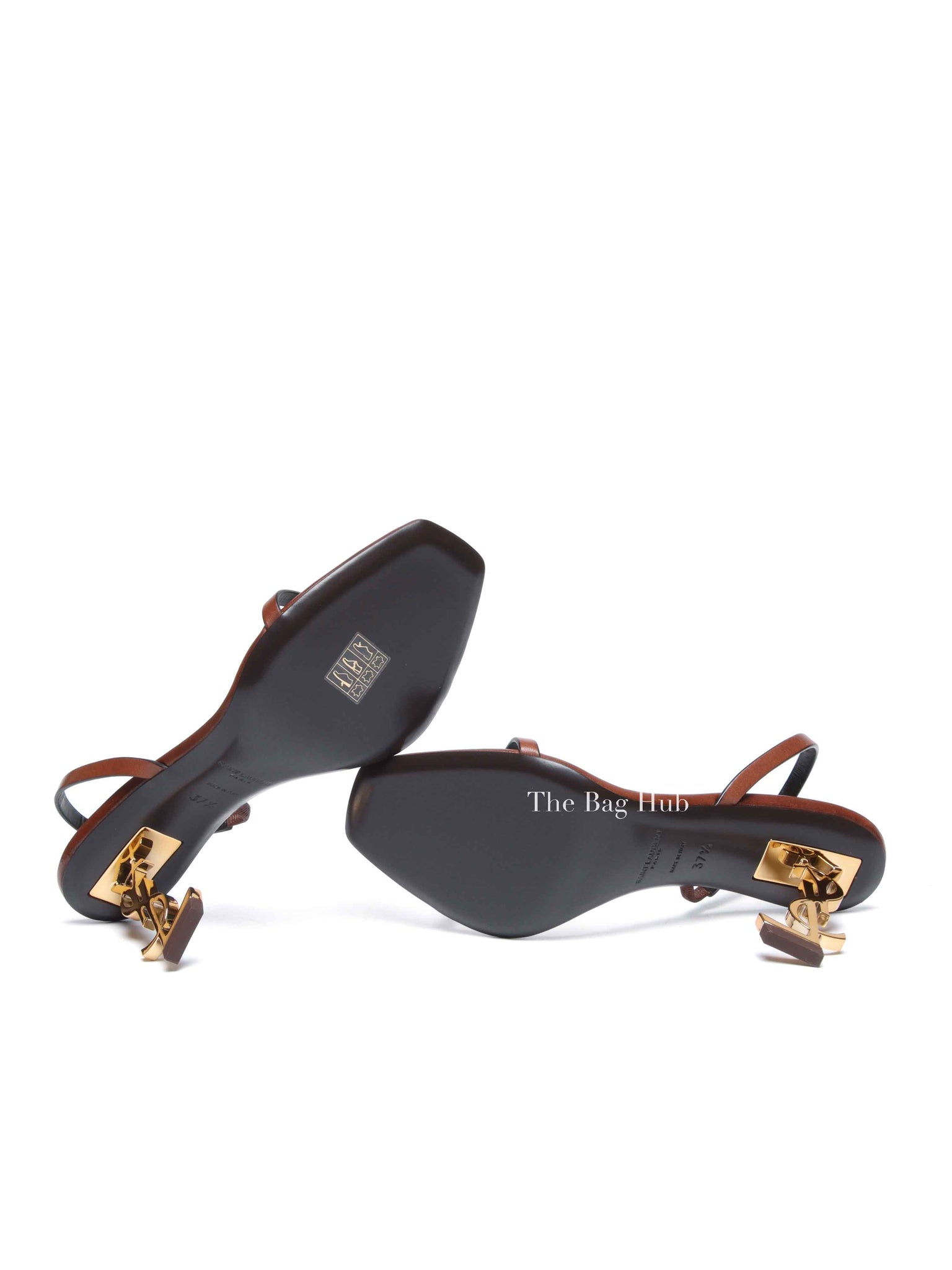 Saint Laurent Caramel Opyum Slingback Sandals Size 37.5