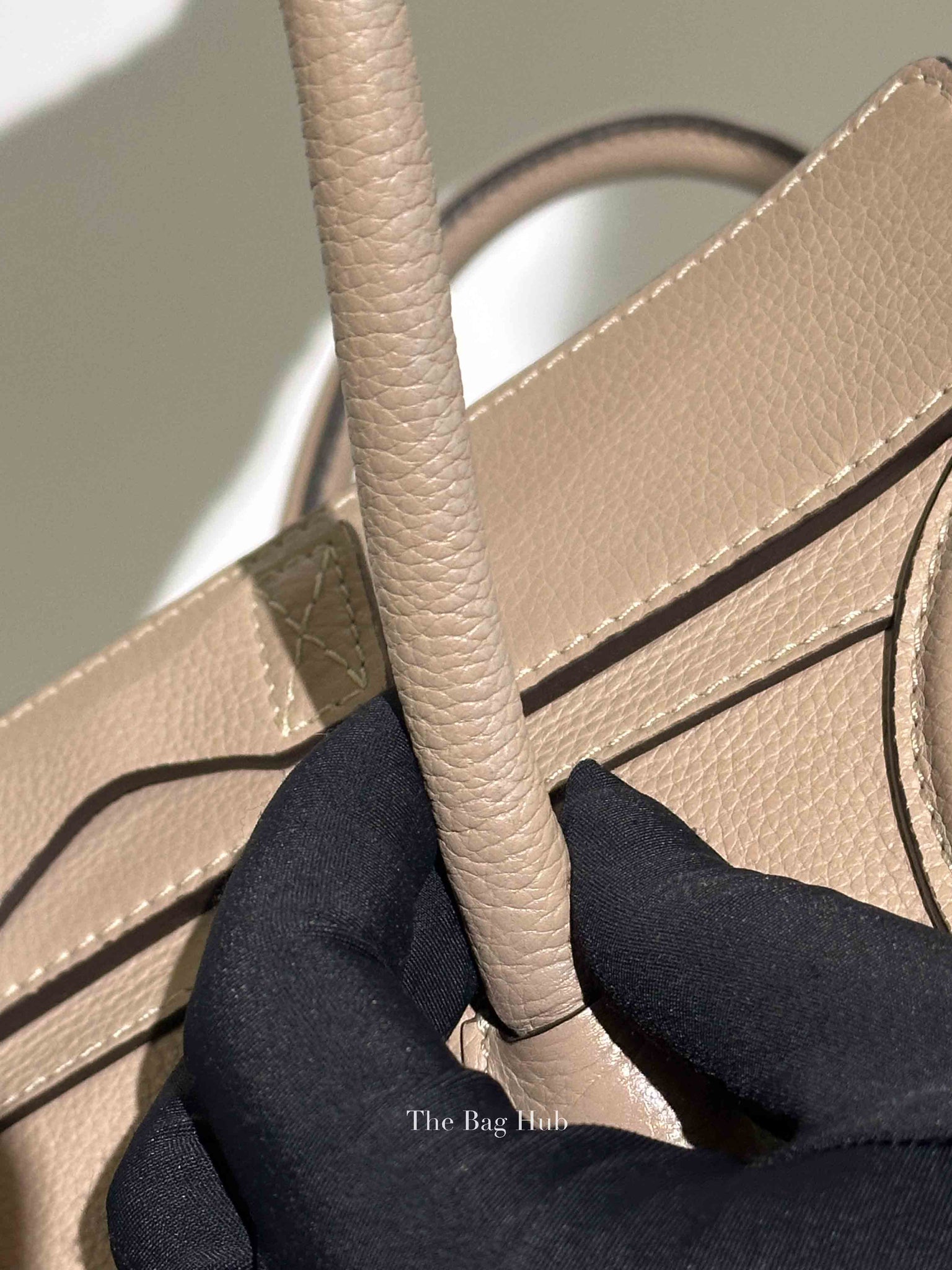 Celine Beige Leather Micro Luggage Tote Bag