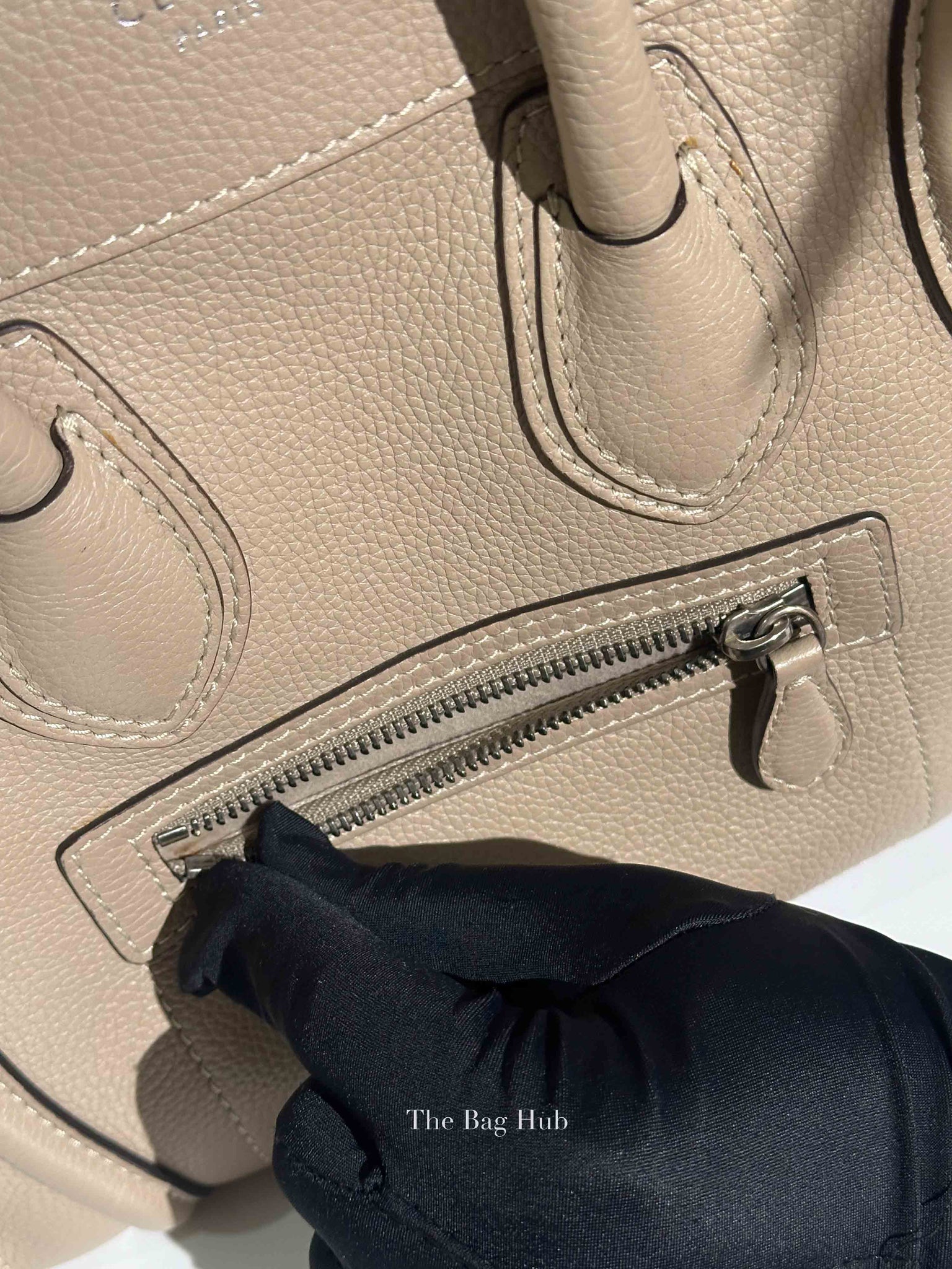 Celine Beige Leather Micro Luggage Tote Bag