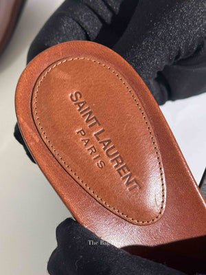 Saint Laurent Caramel Opyum Slingback Sandals Size 37.5
