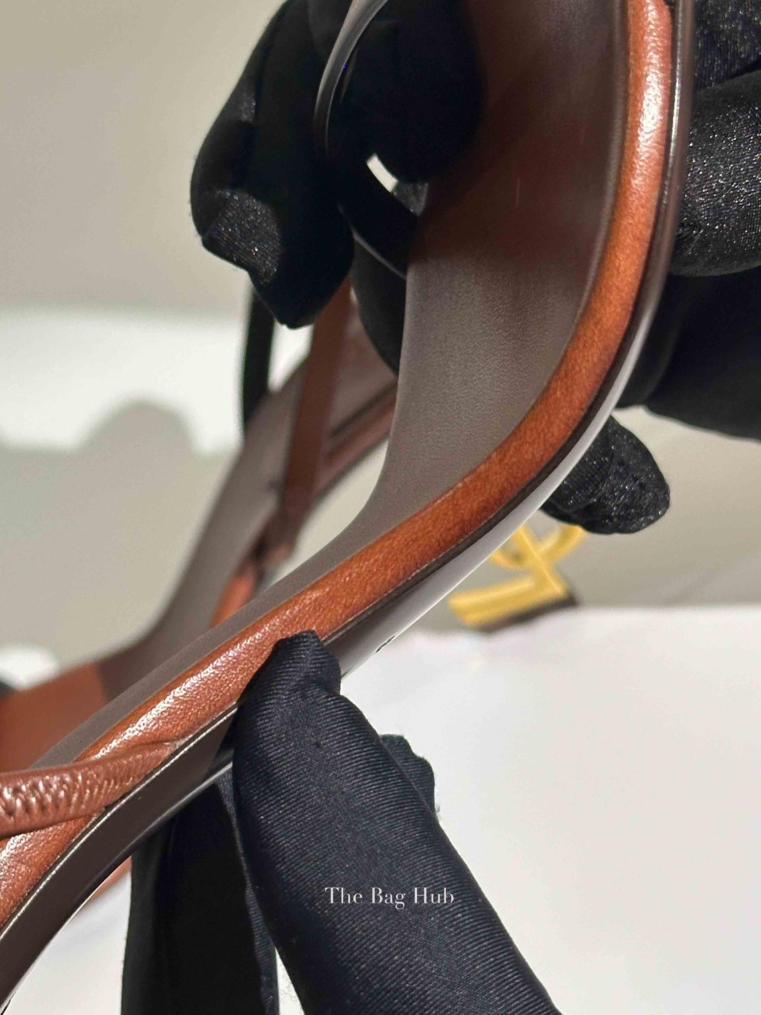 Saint Laurent Caramel Opyum Slingback Sandals Size 37.5