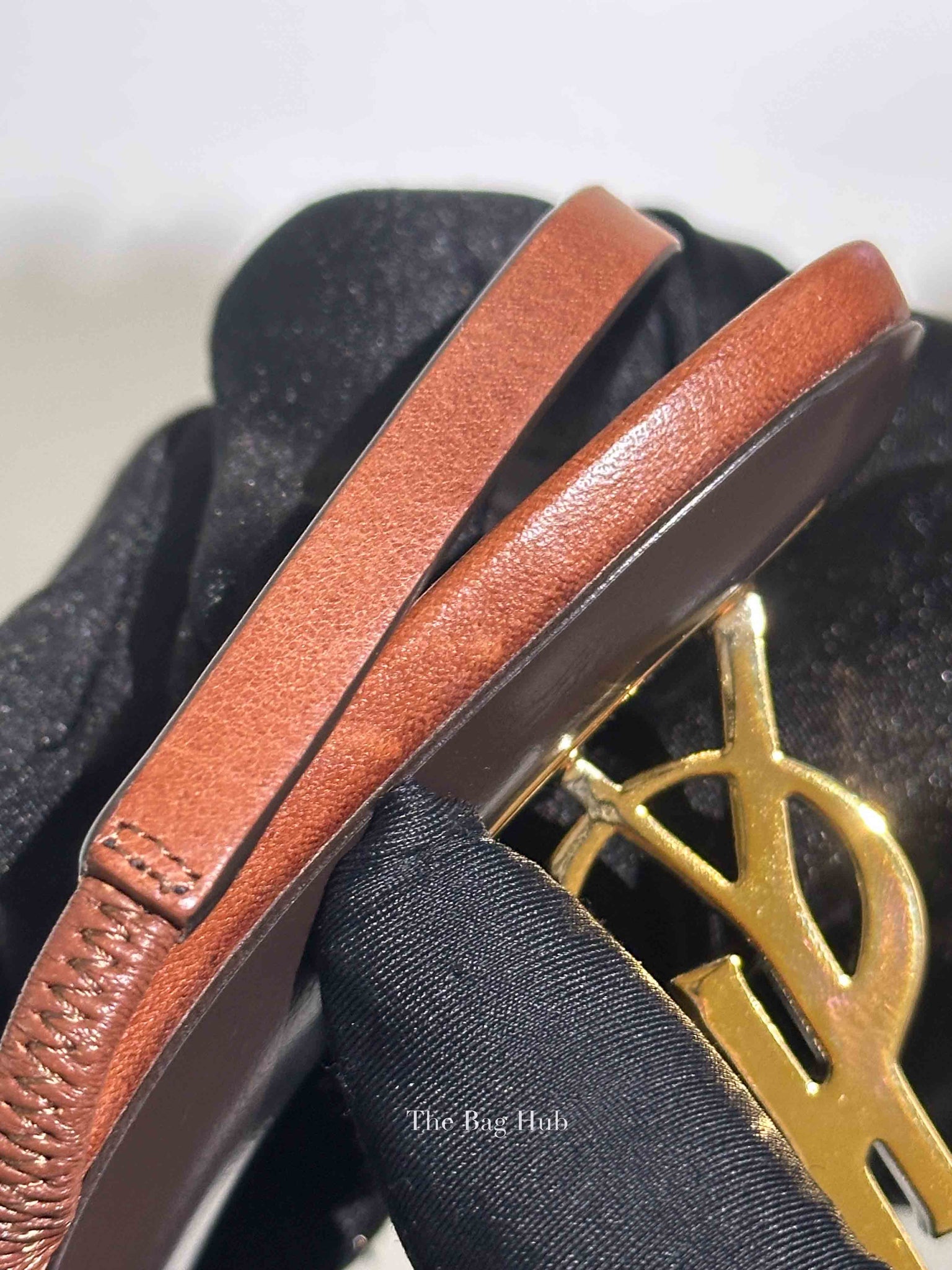 Saint Laurent Caramel Opyum Slingback Sandals Size 37.5