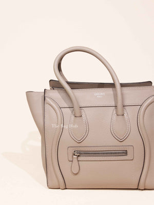 Celine Beige Leather Micro Luggage Tote Bag