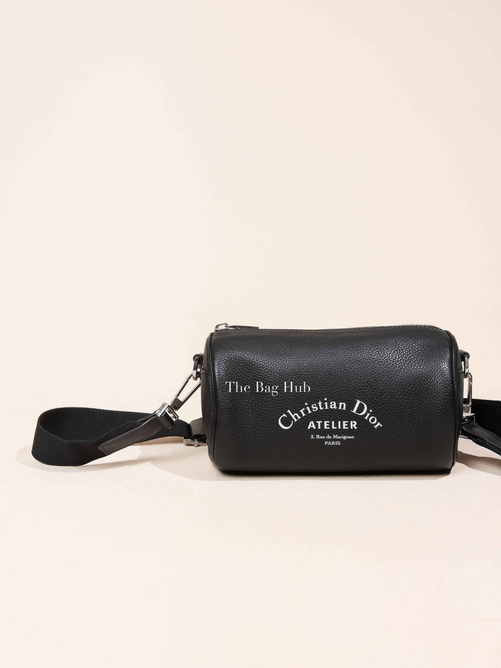 Dior Black Grained Calfskin Homme Mens Roller Pouch Bag