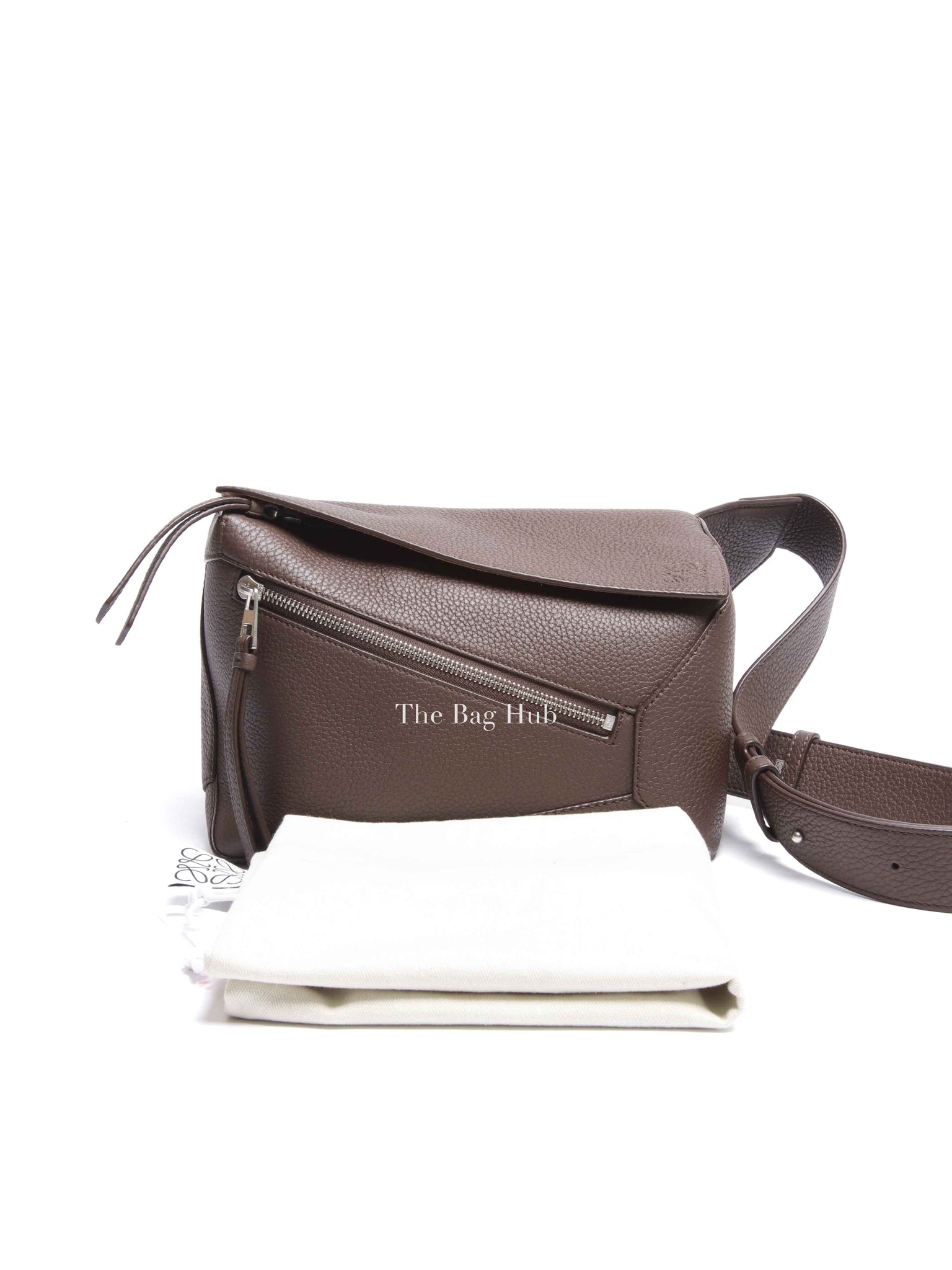 Loewe Dark Cigar Grained Calfskin Small Puzzle Bum Bag