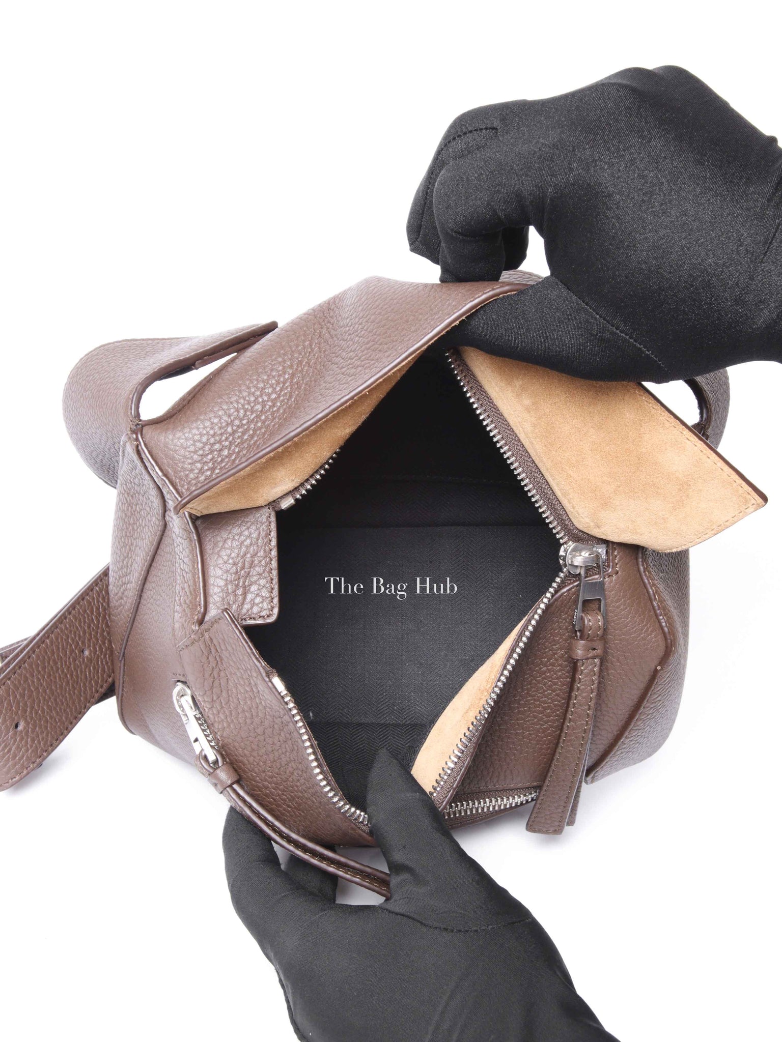 Loewe Dark Cigar Grained Calfskin Small Puzzle Bum Bag