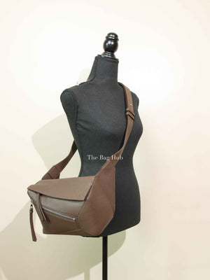 Loewe Dark Cigar Grained Calfskin Small Puzzle Bum Bag