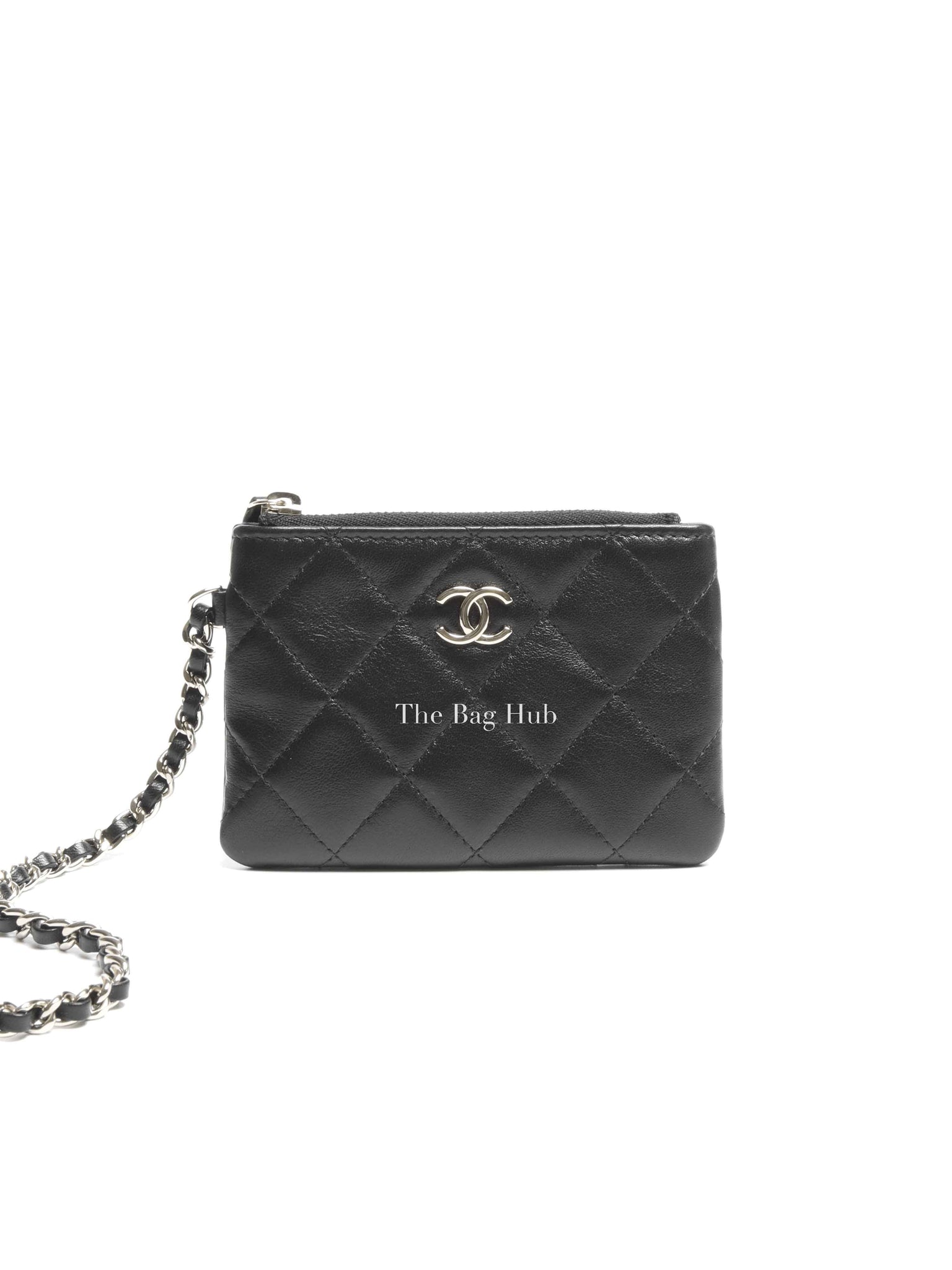 Chanel Black Shiny Lambskin Mesh Clutch With Chain Hobo Bag GHW