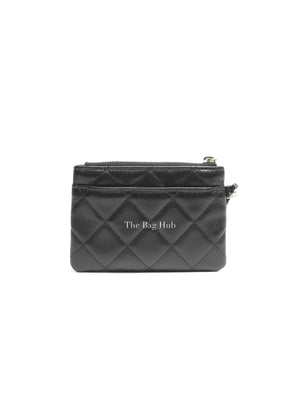 Chanel Black Shiny Lambskin Mesh Clutch With Chain Hobo Bag GHW