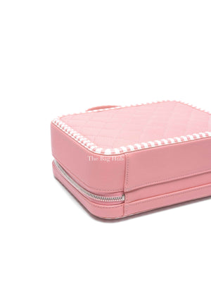 Chanel Pink Caviar Quilted Striped Filigree Vanity Medium Bag