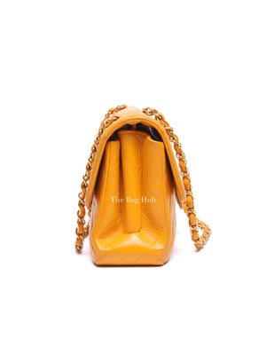 Chanel Mustard Lambskin Classic Double Sided Chain Flap Bag