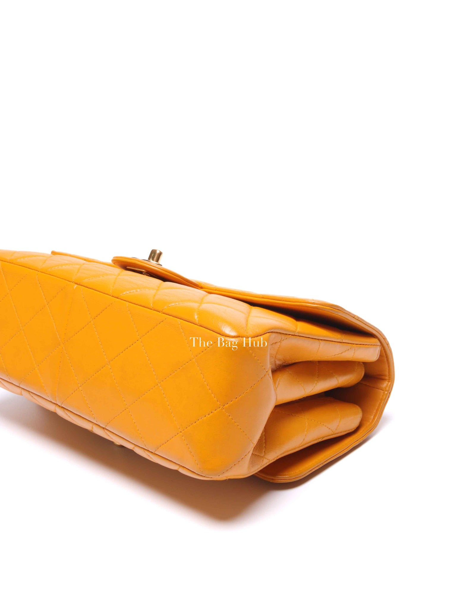 Chanel Mustard Lambskin Classic Double Sided Chain Flap Bag