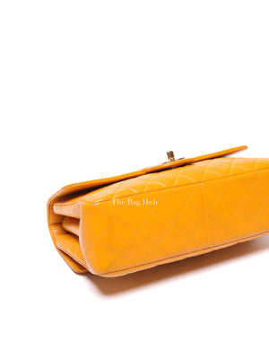 Chanel Mustard Lambskin Classic Double Sided Chain Flap Bag