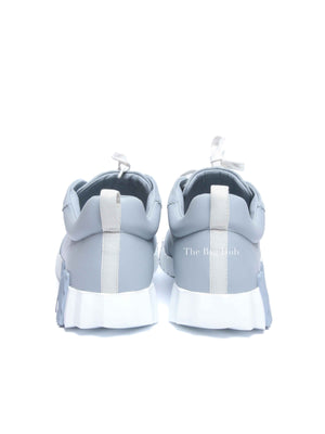 Hermes Gris Nuage Calfskin/Suede Bouncing Sneakers Size 44.5
