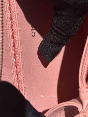 Chanel Pink Caviar Quilted Striped Filigree Vanity Medium Bag