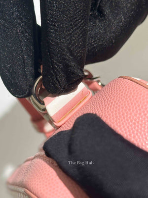 Chanel Pink Caviar Quilted Striped Filigree Vanity Medium Bag