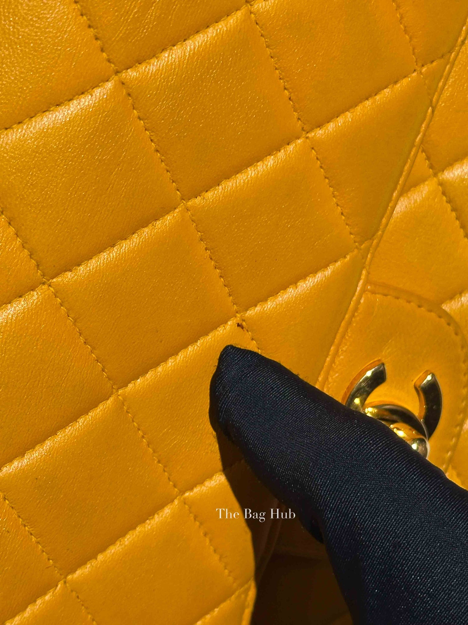 Chanel Mustard Lambskin Classic Double Sided Chain Flap Bag