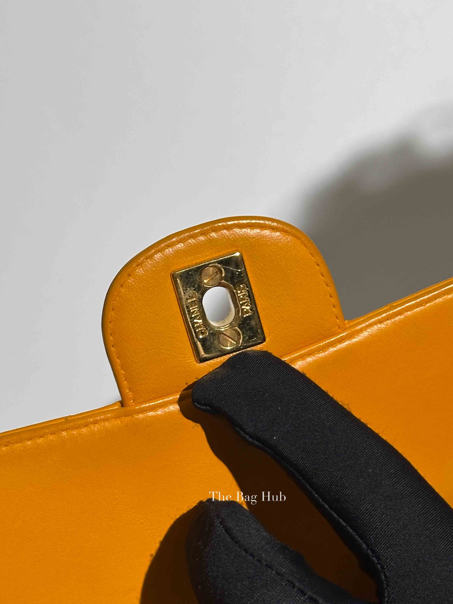 Chanel Mustard Lambskin Classic Double Sided Chain Flap Bag