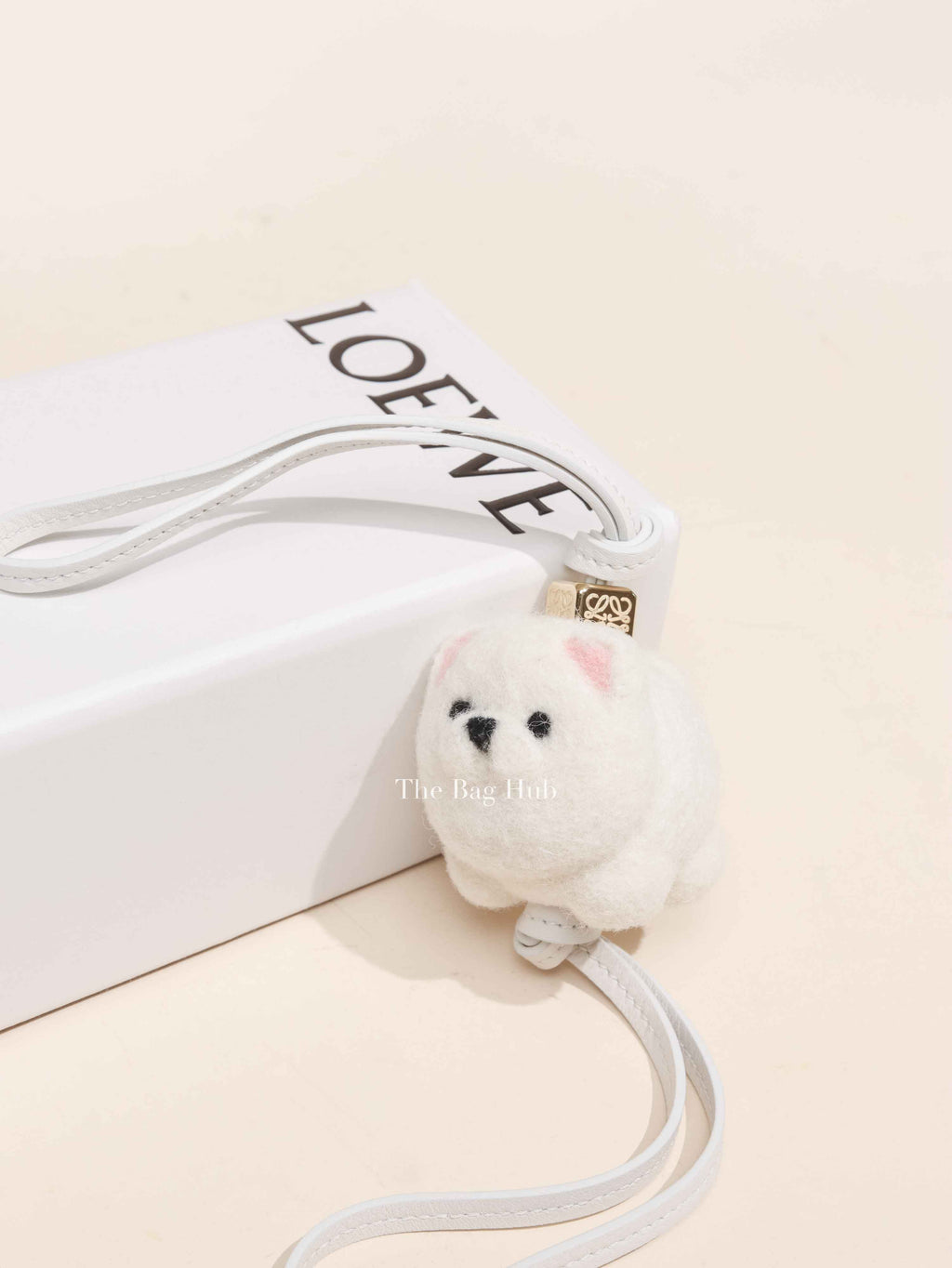 Loewe White Calfskin Chow Chow Charm